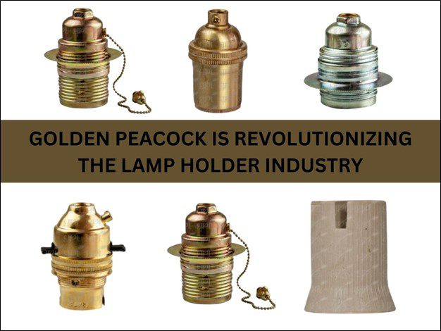Golden Peacock Lamp Holders
